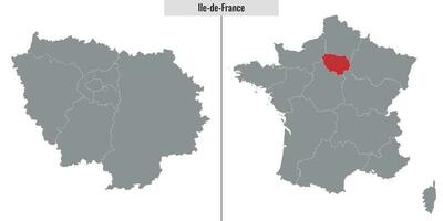 Karte Region Ile-de-France vektor