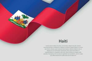 3d Band mit National Flagge Haiti isoliert auf Weiß Hintergrund vektor