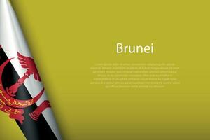 nationell flagga brunei isolerat på bakgrund med copy vektor