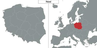 Karte von Polen und Ort auf Europa Karte vektor