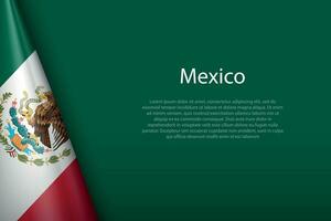 National Flagge Mexiko isoliert auf Hintergrund mit Copyspace vektor