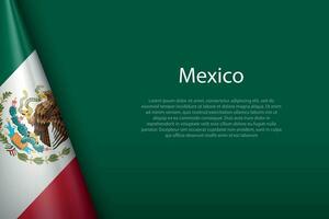 nationell flagga mexico isolerat på bakgrund med copy vektor