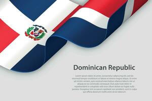 3d Band mit National Flagge dominikanisch Republik isoliert auf Weiß Hintergrund vektor