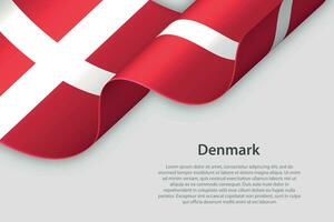 3d band med nationell flagga Danmark isolerat på vit bakgrund vektor
