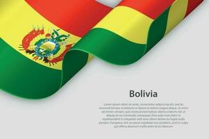 3d Band mit National Flagge Bolivien isoliert auf Weiß Hintergrund vektor