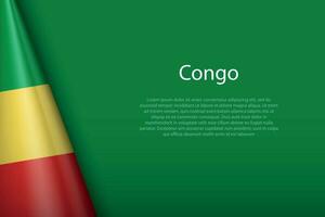 National Flagge Kongo isoliert auf Hintergrund mit Copyspace vektor