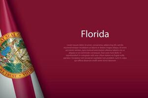 Flagge Florida, Zustand von vereinigt Zustände, isoliert auf Hintergrund mit Copyspace vektor
