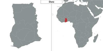 Karte von Ghana und Ort auf Afrika Karte vektor