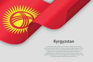 3d band med nationell flagga kyrgyzstan isolerat på vit bakgrund vektor