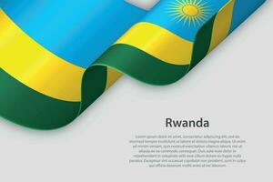 3d Band mit National Flagge Ruanda isoliert auf Weiß Hintergrund vektor