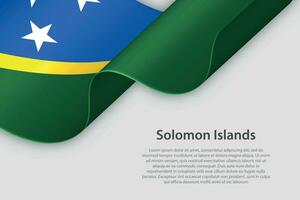 3d band med nationell flagga solomon öar isolerat på vit bakgrund vektor