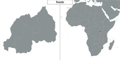 Karte von Ruanda und Ort auf Afrika Karte vektor
