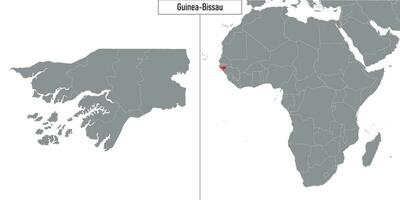 Karte von Guinea-Bissau und Ort auf Afrika Karte vektor