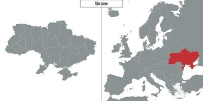 Karta av ukraina och plats på Europa Karta vektor