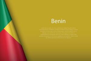 National Flagge Benin isoliert auf Hintergrund mit Copyspace vektor