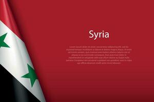 nationell flagga syrien isolerat på bakgrund med copy vektor