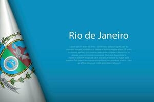 Flagge Rio de Janeiro, Zustand von Brasilien, isoliert auf Hintergrund mit Copyspace vektor