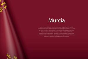 flagga Murcia, gemenskap av spanien, isolerat på bakgrund med copy vektor