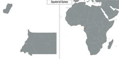 Karte von äquatorial Guinea und Ort auf Afrika Karte vektor