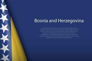 National Flagge Bosnien und Herzegowina isoliert auf Hintergrund mit Copyspace vektor