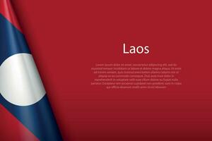 nationell flagga laos isolerat på bakgrund med copy vektor