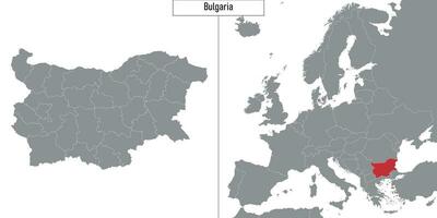 Karta av bulgarien och plats på Europa Karta vektor