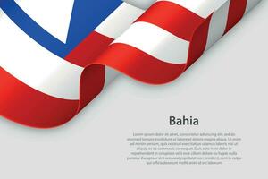 3d band med flagga Bahia. brasiliansk stat. isolerat på vit bakgrund vektor