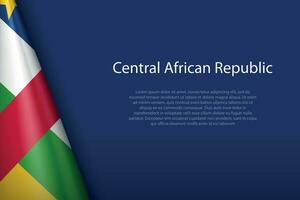 National Flagge zentral afrikanisch Republik isoliert auf Hintergrund mit Copyspace vektor