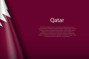 National Flagge Katar isoliert auf Hintergrund mit Copyspace vektor