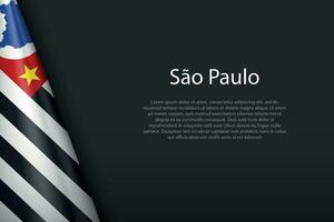 Flagge sao Paulo, Zustand von Brasilien, isoliert auf Hintergrund mit Copyspace vektor