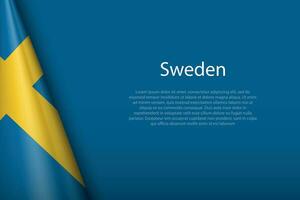 National Flagge Schweden isoliert auf Hintergrund mit Copyspace vektor