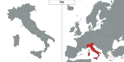 Karte von Italien und Ort auf Europa Karte vektor