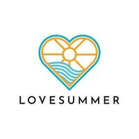modern Konzept Liebe Sommer- Logo Design Vorlage vektor