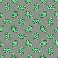 gefährlich Bakterien Vektor Genetik Konzept Grün modern nahtlos Muster