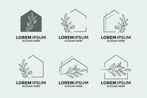 Sammlung von Zuhause Dekor und Blume Logos vektor
