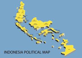 indonesien politisk isometrisk karta dela upp efter stat vektor
