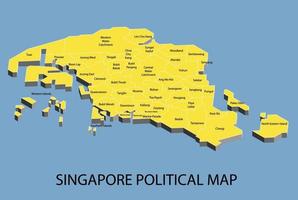 Singapur politische isometrische Karte nach Bundesstaat teilen divide vektor
