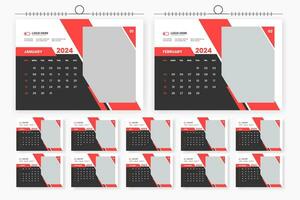 modern 2024 skrivbord kalender mall design vektor