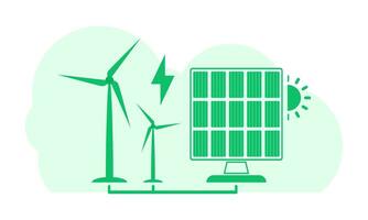 Grün Hintergrund auf das Thema von Grün Energie. Grün Planet und Null Abfall Konzept. Vektor Illustration.