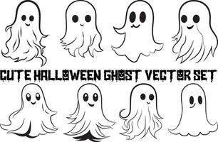 süß Halloween Geist Vektor, Geist Clip Art zum Halloween, gespenstisch Geist Illustration, Geist Charakter zum Halloween. vektor