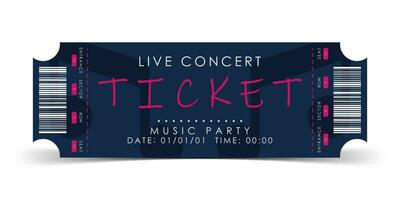 Stichprobe Fahrkarte zum Eintrag zu ein Musical Konzert. modern Fahrkarte Karte Illustration Vorlage. Vektor. vektor