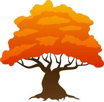 ek träd vektor ikon för höst firande. höst grafisk resurs för ikon, tecken, symbol eller dekoration. falla säsong av ek träd för skog, växt, parkera och miljö