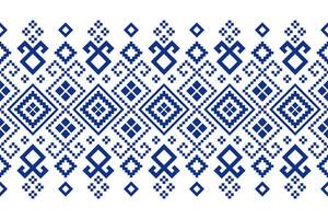 indigo Marin blå geometrisk traditionell etnisk mönster ikat sömlös mönster gräns abstrakt design för tyg skriva ut trasa klänning matta gardiner och sarong aztec afrikansk indisk indonesiska vektor