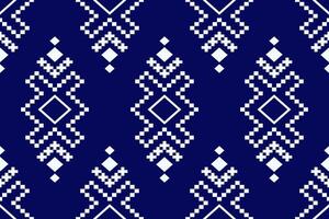 Indigo Marine Blau geometrisch traditionell ethnisch Muster Ikat nahtlos Muster Rand abstrakt Design zum Stoff drucken Stoff Kleid Teppich Vorhänge und Sarong aztekisch afrikanisch indisch indonesisch vektor