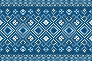 indigo Marin blå geometrisk traditionell etnisk mönster ikat sömlös mönster gräns abstrakt design för tyg skriva ut trasa klänning matta gardiner och sarong aztec afrikansk indisk indonesiska vektor