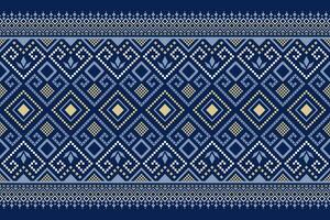 indigo Marin blå geometrisk traditionell etnisk mönster ikat sömlös mönster gräns abstrakt design för tyg skriva ut trasa klänning matta gardiner och sarong aztec afrikansk indisk indonesiska vektor