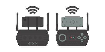 avlägsen kontrollera för Drönare och quadcopter. isolerat. vektor illustration.