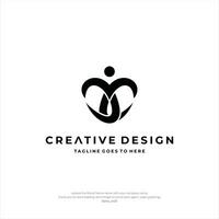 Brief cc Logo Design Menschen kreativ Design vektor