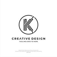 Initiale k Brief Logo Design kreativ Design vektor