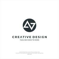 brev AV logotyp eller ikon kreativ design vektor